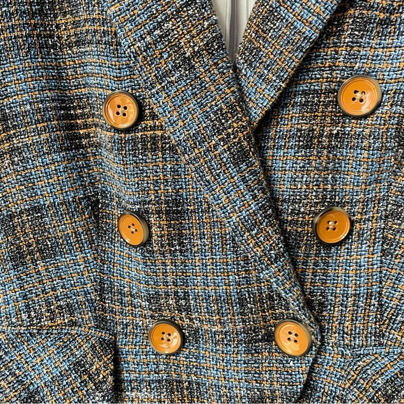 Veronica Beard Miller Plaid Dickey Blazer Jacket Cerulean Size 10 - Picture 4 of 10